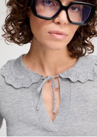 MUNTHE Livo Wool Blend Top - Grey