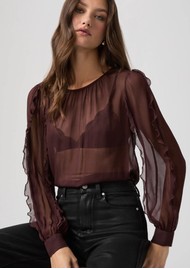 Paige Denim Isabel Silk Blouse - Aubergine