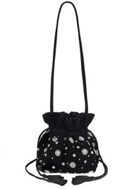 QUEENS OF ARCHIVE Honey Velvet Pouch Bag - Black