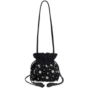 Honey Velvet Pouch Bag - Black