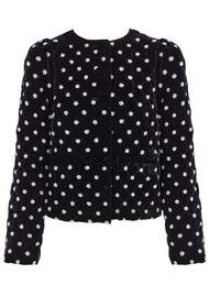 QUEENS OF ARCHIVE Kitty Embellished Velvet Jacket - Black