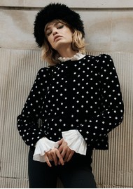QUEENS OF ARCHIVE Kitty Embellished Velvet Jacket - Black