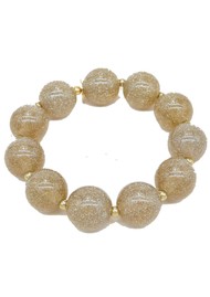 SCRUNCHIE IS BACK Colour & Gold Round Pearl Hair Tie Bracelet - Gold