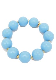 SCRUNCHIE IS BACK Colour & Gold Round Pearl Hair Tie Bracelet - Blue Jean