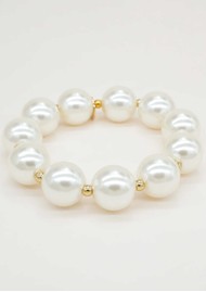 SCRUNCHIE IS BACK Colour & Gold Round Pearl Hair Tie Bracelet - Shell