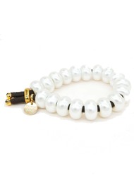 SCRUNCHIE IS BACK Elastic Shell Pearls Hair Tie Bracelet - Brown