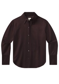 CITIZENS OF HUMANITY Camilia Silk & Cotton Mix Shirt - Chocolate