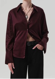 CITIZENS OF HUMANITY Camilia Silk & Cotton Mix Shirt - Burgundy