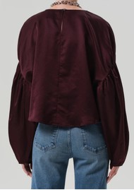 CITIZENS OF HUMANITY Anika Silk & Cotton Mix Top - Burgundy