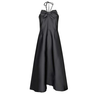 Alettadea Halterneck Taffeta Dress - Black