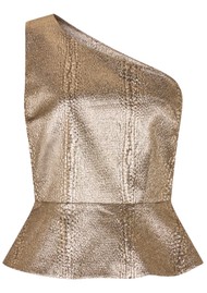 DEA KUDIBAL Baridea Brocade One Shoulder Top - Black Gold