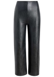 COMMANDO Faux Leather Cropped Wide Leg Trousers - Black