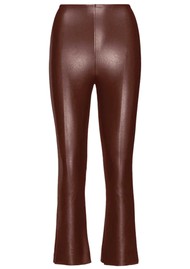 COMMANDO Faux Leather Cropped Flare Leggings - Oxblood