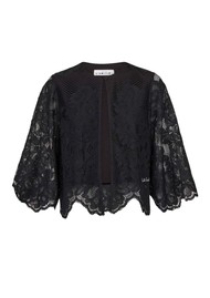 HAUTE LAMITIE Curvey Lace Hem Bolero - Black