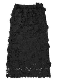 MUNTHE Pomi Floral Appliqué Skirt - Black