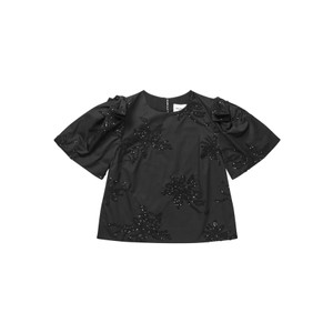 Ryme Sequin Embroidery Top - Black