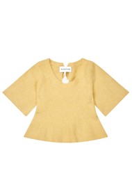 MUNTHE Rylaline Alpaca Bow Back Top - Lemon