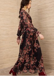 Hale Bob Floral Paisley Maxi Dress - Black & Red