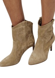 Ba&sh Caitlin Suede Boots - Beige