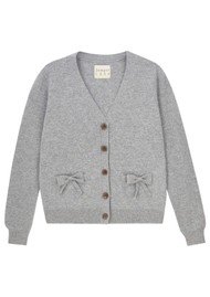JUMPER 1234 Cashmere Bow Pocket Cardigan - Cloudy