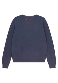 JUMPER 1234 Cashmere Naughty Crew Jumper - Navy Rose
