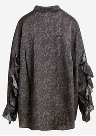 ESSENTIEL ANTWERP Ilorin Ruffle Shirt - Deep Kelp