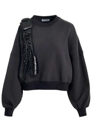 ESSENTIEL ANTWERP Ijoux Beaded Swatshirt - Black