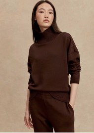VARLEY Barker High Neck Sweatshirt - Coffee Bean