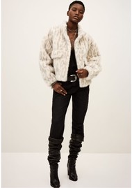 Ba&sh Saros Faux Fur Coat - Ecru