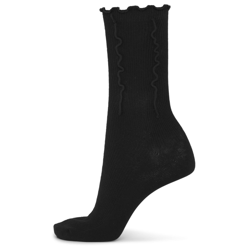 Sui Ava Women's Black Ruffle Socks