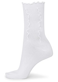 SUI AVA Ruffle Socks - White