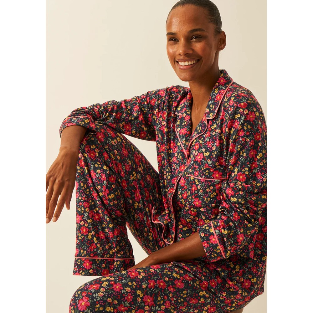 Stripe & Stare Women's Light/Pink Pyjama Set - Cherry Bloom