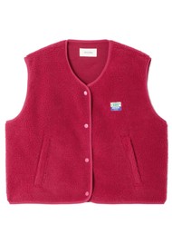 American Vintage Hoktown Fleece Gilet - Magenta Mel