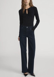 Frame Denim Keyhole Button Detail Top - Black