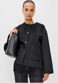 Rails Tomoko Fringed Wool Blend Jacket - Black