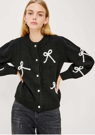 Rails Francesca Bow Cardigan - Black Ivory
