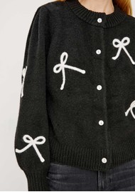 Rails Francesca Bow Cardigan - Black Ivory