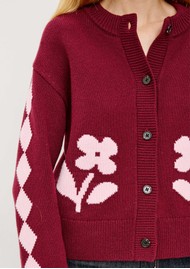 Rails Mavie Cardigan - Garnet Daisy