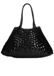DRAGON DIFFUSION Santa Croce Big Woven Bag - Black Patent