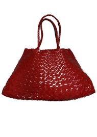 DRAGON DIFFUSION Santa Croce Big Woven Bag - Red Patent