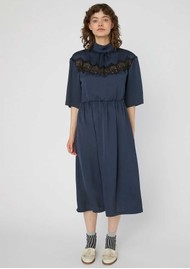 STELLA NOVA Delicate Lace Midi Dress - Ultra Navy