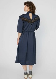 STELLA NOVA Delicate Lace Midi Dress - Ultra Navy