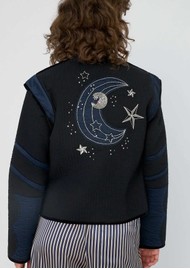 STELLA NOVA Moon & Star Embroidered Jacket - Black