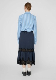 STELLA NOVA Delicate lace Midi Skirt - Navy