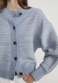 Frame Denim Jacquard Femme Cardigan - Sky Blue