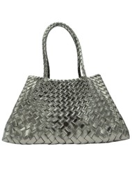 DRAGON DIFFUSION Santa Croce Big Woven Bag - Covert Foil