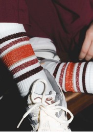 OOLEY Ooley Organic Cotton Sporty Glitter Socks - Chilli Red