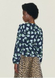 SAMDI Bella Peplum Blouse - Powder Flowers