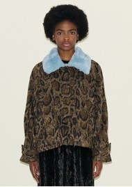SAMDI Jameson Jacket - Leopard & Powder Blue