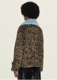 SAMDI Jameson Jacket - Leopard & Powder Blue